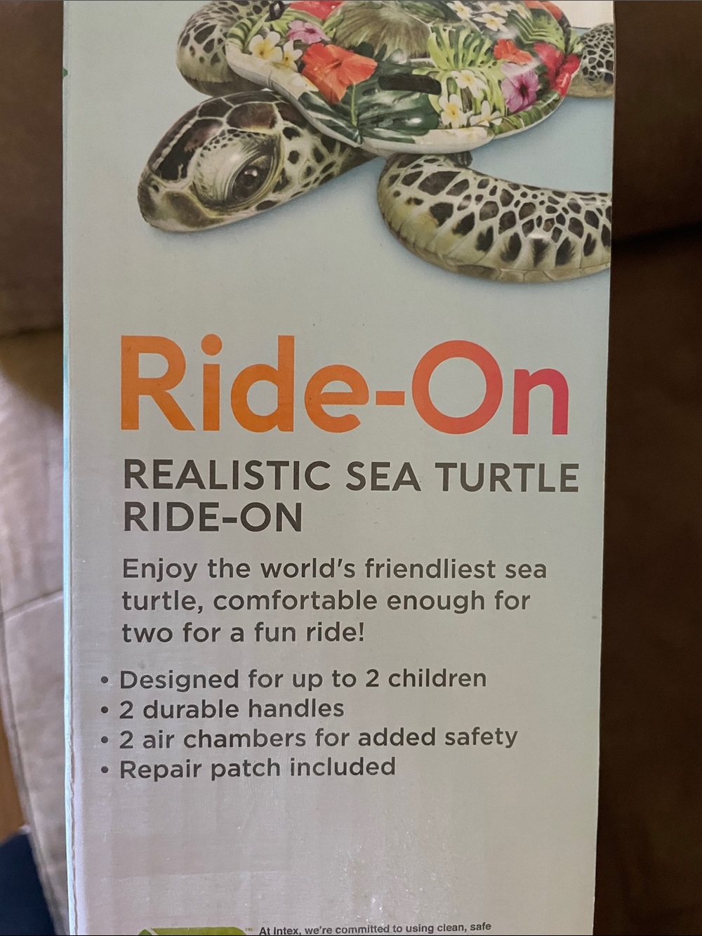 Intex Kids Floral Sea Turtle Ride-On float - Picture 3 of 4